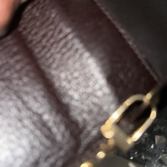 Gucci Chocolate Brown Long Wallet has its crossbody chain attached. - Picture 9 of 10